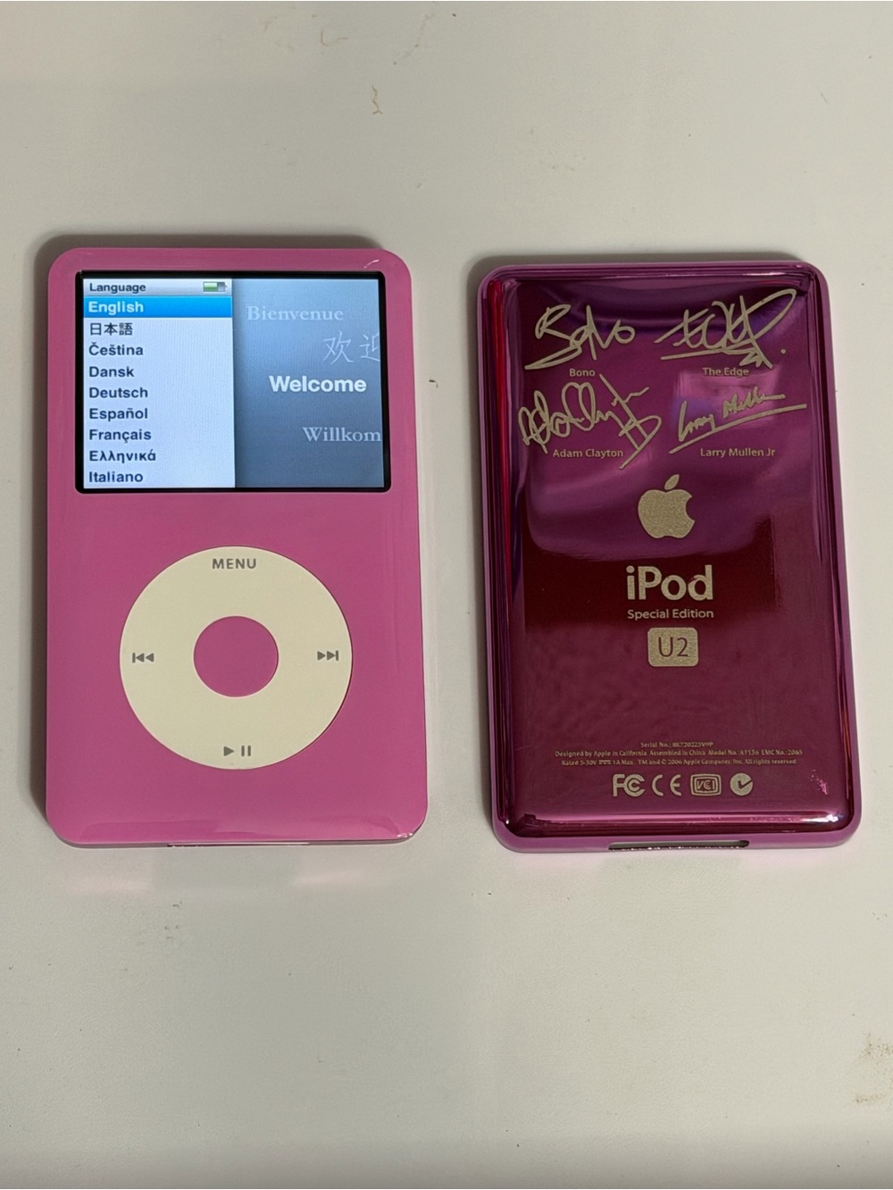 Apple Pink iPod Classic with Deep Pink Metallic U2 Back 7th generation 256gb